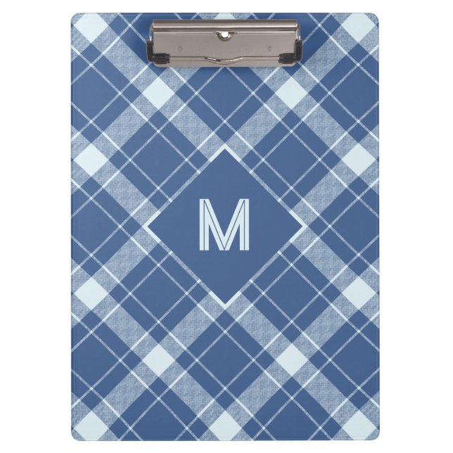 Pranchetas Xadrez Monograma Personalizada / Padrão Tartan (Frente)