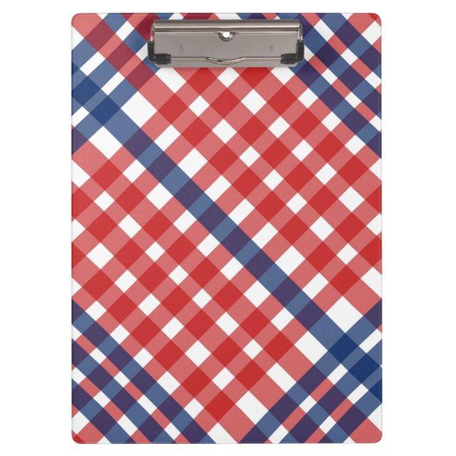 Pranchetas Xadrez Red White e Blue Gingham (Frente)