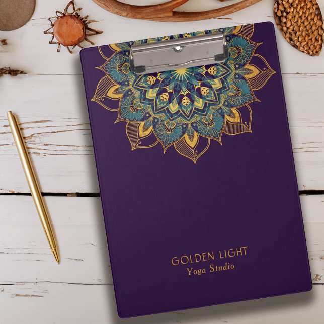 Pranchetas Yoga Gold Mandala (Yoga Gold Mandala Clipboard)