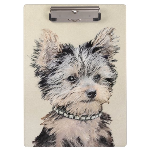 Pranchetas Yorkshire Terrier Puppy Pintura Original (Frente)