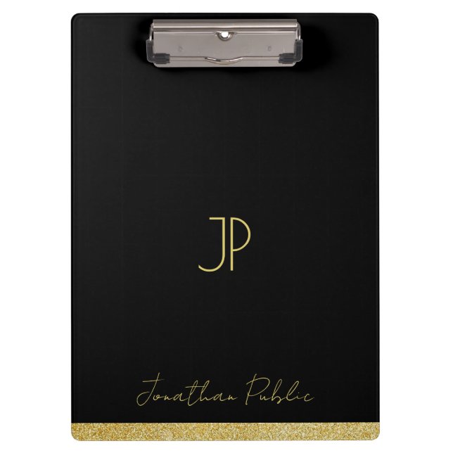 Pranchetas Your Custom Name Gold Text Personalized Monogram (Frente)