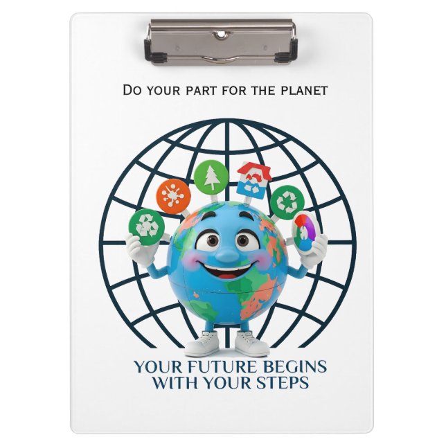 Pranchetas Your Future Your Steps Earth Day Sustainability (Frente)