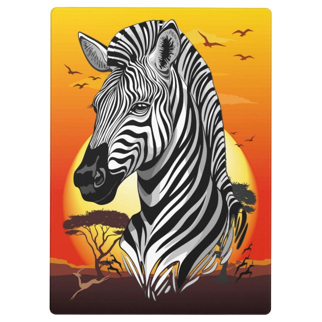 Pranchetas Zebra African Savanna Wild Animal (Verso)