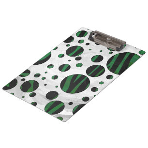 Pranchetas Zebra Black e Green Bolinhas