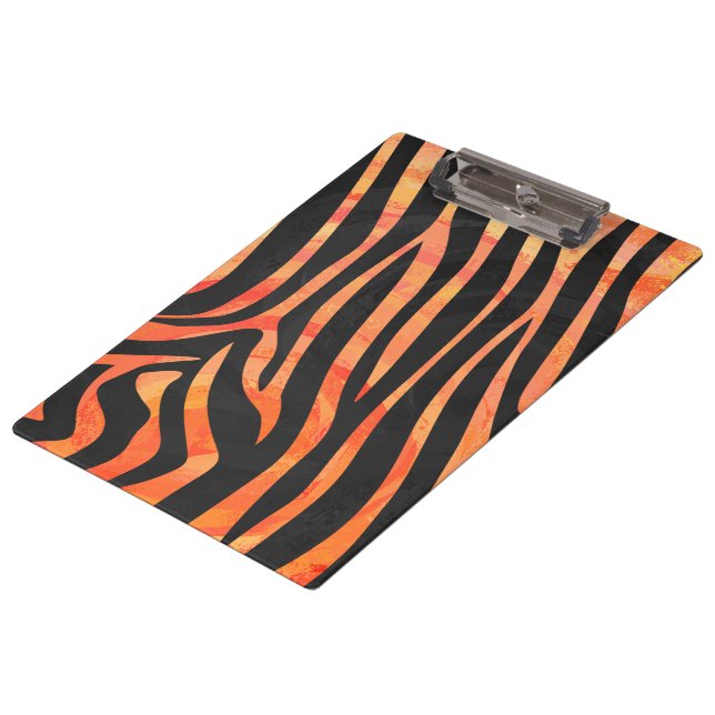 Pranchetas Zebra Black e Orange Impressão (Inclinado)
