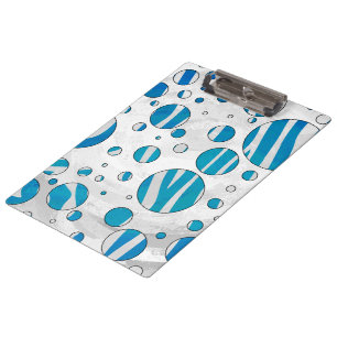 Pranchetas Zebra Bolinhas branca e azul