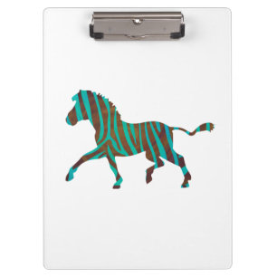 Pranchetas Zebra Brown e Teal Impressão Silhouette