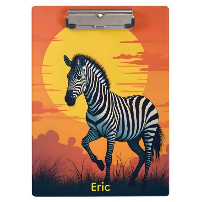 Pranchetas Zebra com Sol Amarelo e Céu Laranja (Frente)