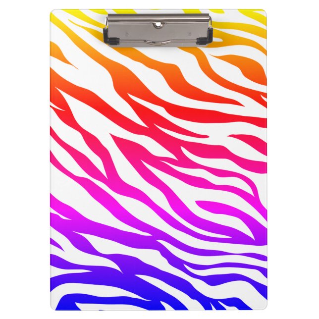 Pranchetas Zebra com tiras de pele multicoloridas Padrão- 221 (Frente)