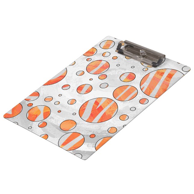 Pranchetas Zebra Orange e Impressão branca (Inclinado)