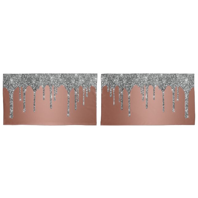 Prata Chic Brilho Faíscas Pingos Dourado Rosa (Frente - conjunto)
