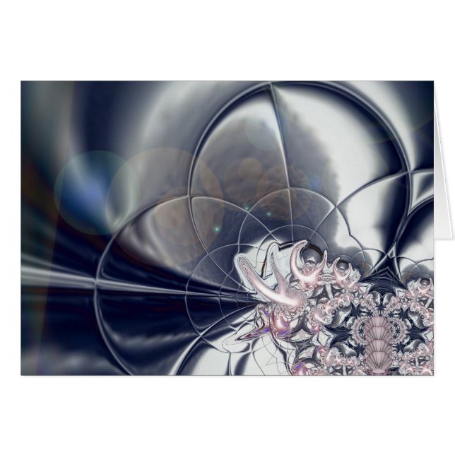 Prata De Abstrato De Cartões E Pérolas Rosa (Frente Horizontal)