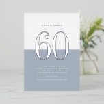 Prata de aniversário de 60 anos com moderno pó azu<br><div class="desc">Convide convidados para o seu evento com este habitual convite de sexagésimo aniversário. Ele apresenta um bloco de cores moderno com tipografia moderna. Personalize este moderno convite de 60 anos adicionando os detalhes do seu evento. Este convite para o 60º aniversário está disponível em outras cores do filme.</div>