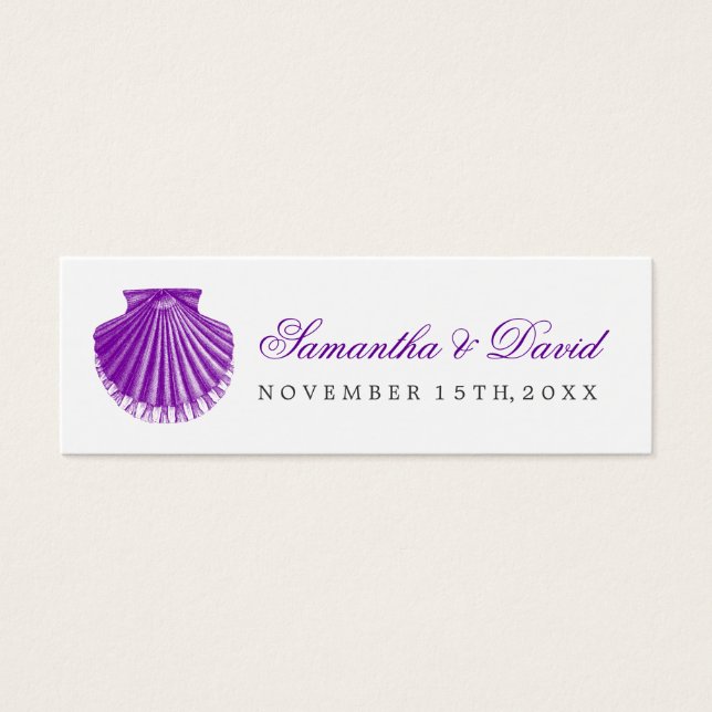 Prata de Casamento de Praia Scallop Shell Purple (Frente)