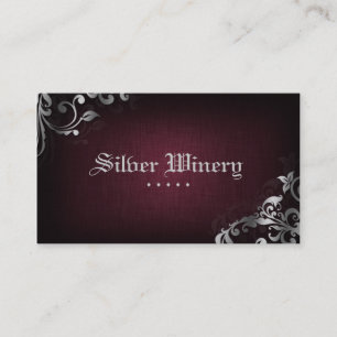 Prata de linho do vinho do cartão de visita do