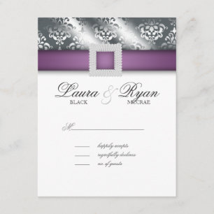 Prata do roxo da jóia do cartão de resposta do