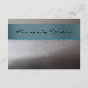 Prata e Azul Aqua Rsvp com envelope