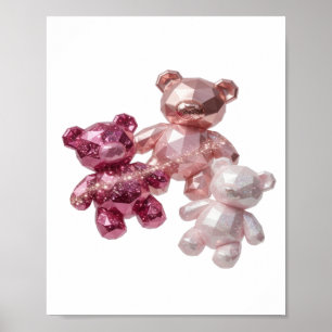Prata Limpa TRÊS URSINHOS ROSA Impressão