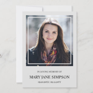 Prata Lisa Em memória Foto Funeral