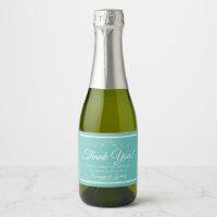 Prata no Casamento de Aqua Teal Obrigado Mini Garr