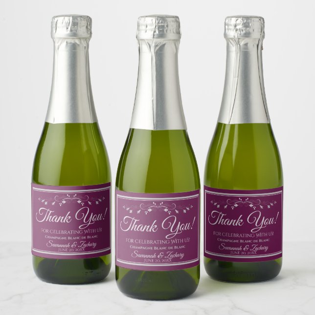 Prata no Casamento do Cassis Obrigado Mini Bottle (Garrafas)