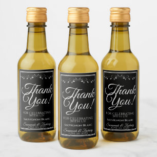 Prata no Casamento Negro Mini Garrafa de Vinho Obr
