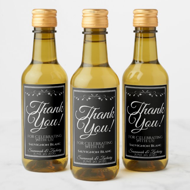 Prata no Casamento Negro Mini Garrafa de Vinho Obr (Garrafas)