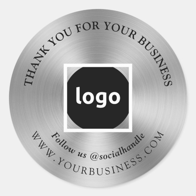 Prata | Obrigado! | Autocolantes de LOGOTIPOS Come (Frente)