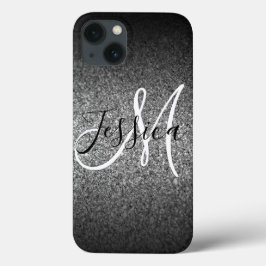 Prata Preto Glitter Ombre Personalizado