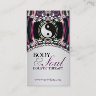 Prata púrpura Nova idade Yin Yang + Cartão de visi