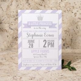 Prata Roxa - Princesa Glitter Convite de Aniversár