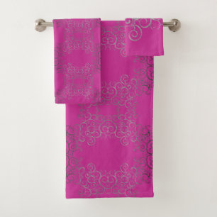 Prata suga toalha árabe Bath conjunto