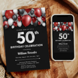 Prata Vermelha Negra e Convite para 50º Aniversári