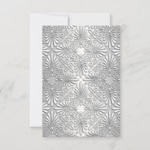 Prata White Art Deco Damask RSVP 2