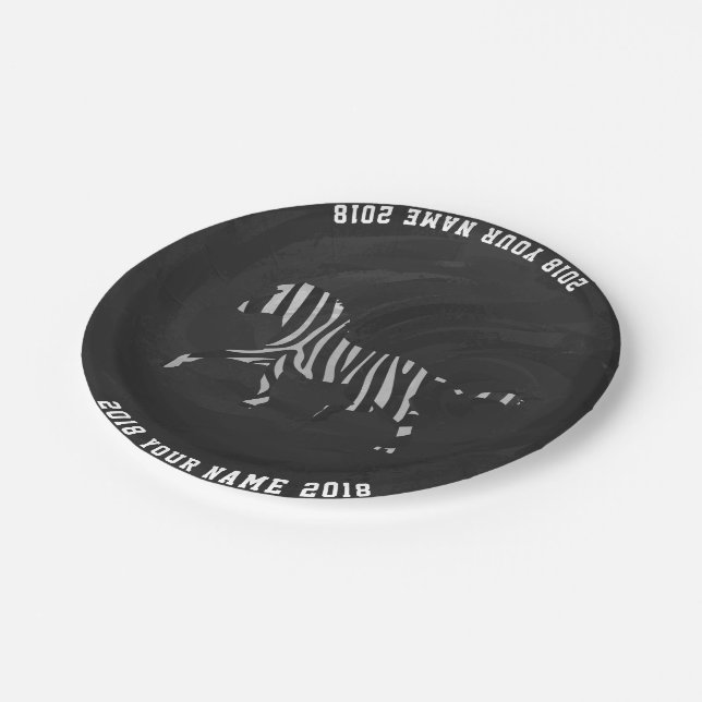 Prato De Papel 08de12 Placa de Partido Zebra Personalizada (Inclinado)