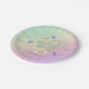 Prato De Papel 13o Borboletas e Wildflowers da festa de