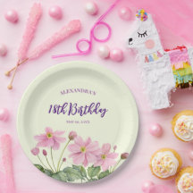 18.º aniversário Aquarela Cor-de-rosa Anêmona Japo