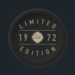 Prato De Papel 1972 50th Birthday Limited Edition<br><div class="desc">Uma legal ideia de presente de aniversário para ele ou para ela celebrando uma era de marco.</div>