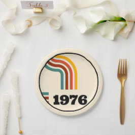 Prato De Papel 1976 Aniversário do Poster vintage Retroativo ou R