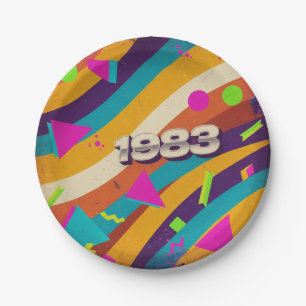 Prato De Papel 1983 - Retro Vintage 80s Neon Geométrico -