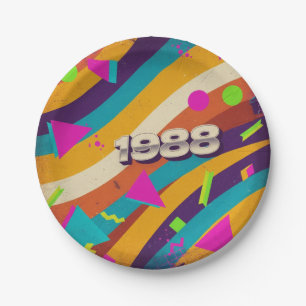 Prato De Papel 1988 - Retro Vintage 80s Neon Geométrico -