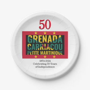 Prato De Papel 2024 Independência GRENADIAN 50.º Aniversário
