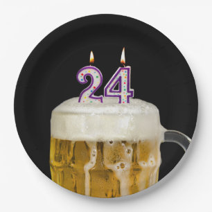 Prato De Papel 24ª Cerveja de Aniversário em Placa de Papel Pre