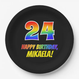 Prato De Papel 24.º aniversário: Negrito, Divertido, Simples, Arc