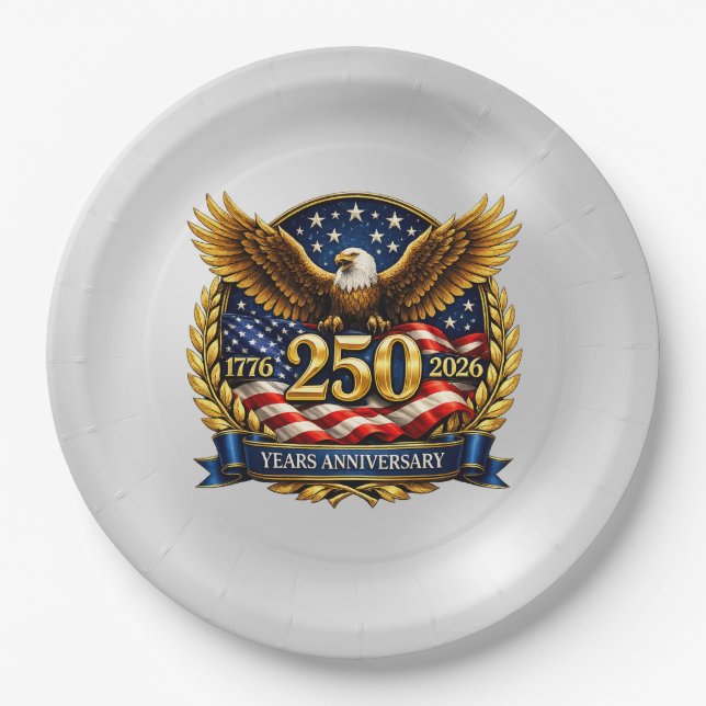Prato De Papel 250th USA Anniversary Eagle Emblem  (Frente)