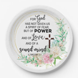 Prato De Papel 2 Timothy 1:7 Deus não deu um espírito de medo