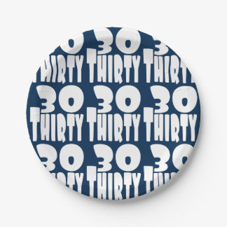 Prato De Papel 30º aniversário em letras grandes