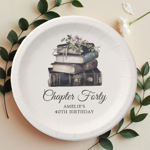 Prato De Papel 40º Vintage Victorian Book Birthday