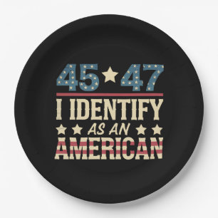 Prato De Papel 45 47 Eu Me Identifico Como Uma Bandeira Americana
