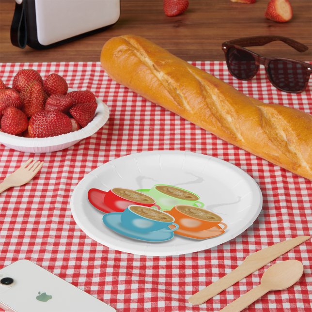 Prato De Papel 4 Copas De Chapas De Papel Café (Criador carregado)